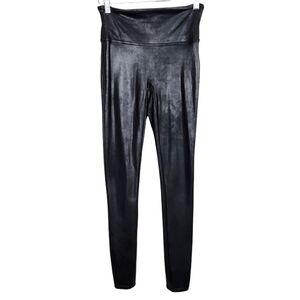 SPANX SPANXshape Black Faux Leather High Waisted Leggings Women's Size Small